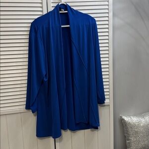 Designs by SAD Open Front Cardigan Size 22 Royal Blue Canada Slinky Capsule